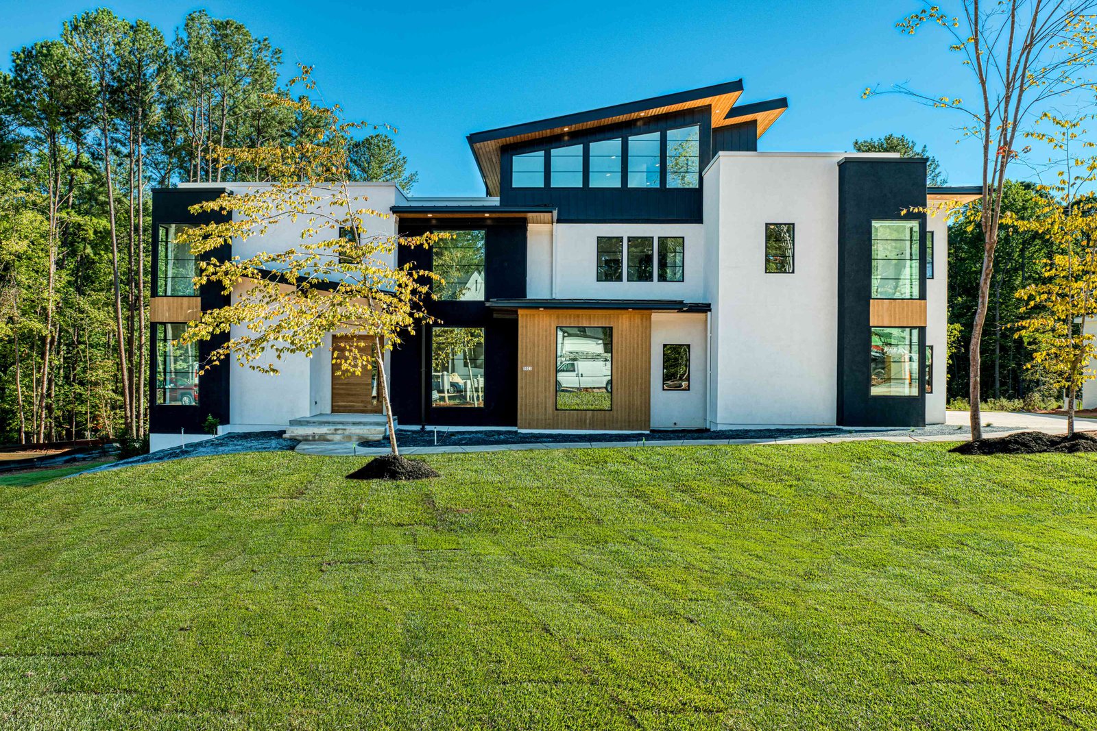 Front exterior of a luxury custom home by Shail Construction in Raleigh NC