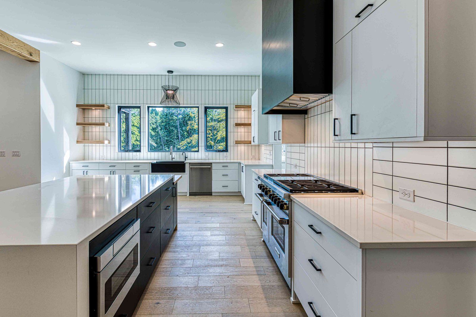 Two-tone custom kitchen cabinetry by Shail Construction in Raleigh NC